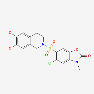 molecular formula C19H19ClN2O6S B4333764 5-chloro-6-[(6,7-dimethoxy-3,4-dihydroisoquinolin-2(1H)-yl)sulfonyl]-3-methyl-1,3-benzoxazol-2(3H)-one 