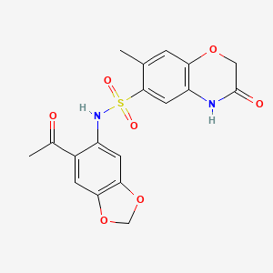 N-(6-acetyl-1,3-benzodioxol-5-yl)-7-methyl-3-oxo-3,4-dihydro-2H-1,4-benzoxazine-6-sulfonamide