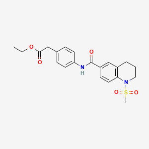 molecular formula C21H24N2O5S B4333814 ethyl [4-({[1-(methylsulfonyl)-1,2,3,4-tetrahydroquinolin-6-yl]carbonyl}amino)phenyl]acetate 