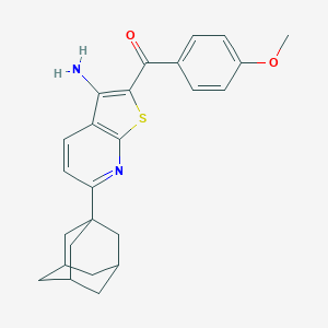 molecular formula C25H26N2O2S B433383 [6-(1-Adamantyl)-3-aminothieno[2,3-b]pyridin-2-yl](4-methoxyphenyl)methanone CAS No. 313380-18-6
