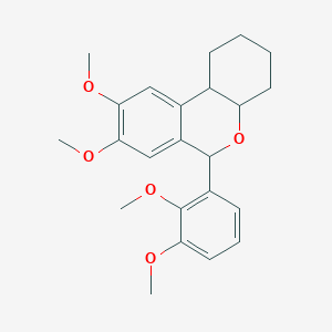 molecular formula C23H28O5 B4333854 6-(2,3-dimethoxyphenyl)-8,9-dimethoxy-2,3,4,4a,6,10b-hexahydro-1H-benzo[c]chromene 