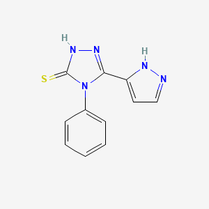 4-phenyl-5-(1H-pyrazol-5-yl)-4H-1,2,4-triazole-3-thiol