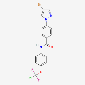 molecular formula C17H11BrClF2N3O2 B4333901 4-(4-bromo-1H-pyrazol-1-yl)-N-{4-[chloro(difluoro)methoxy]phenyl}benzamide 