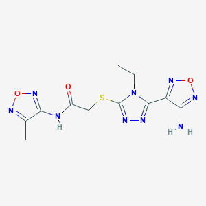 2-{[5-(4-amino-1,2,5-oxadiazol-3-yl)-4-ethyl-4H-1,2,4-triazol-3-yl]sulfanyl}-N-(4-methyl-1,2,5-oxadiazol-3-yl)acetamide