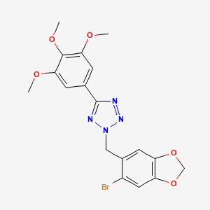 2-[(6-bromo-1,3-benzodioxol-5-yl)methyl]-5-(3,4,5-trimethoxyphenyl)-2H-tetrazole