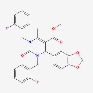 ethyl 4-(1,3-benzodioxol-5-yl)-1,3-bis(2-fluorobenzyl)-6-methyl-2-oxo-1,2,3,4-tetrahydropyrimidine-5-carboxylate