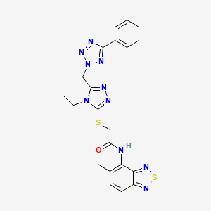 2-({4-ETHYL-5-[(5-PHENYL-2H-1,2,3,4-TETRAZOL-2-YL)METHYL]-4H-1,2,4-TRIAZOL-3-YL}SULFANYL)-N-(5-METHYL-2,1,3-BENZOTHIADIAZOL-4-YL)ACETAMIDE