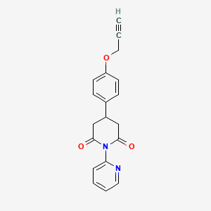 molecular formula C19H16N2O3 B4333970 4-[4-(2-propynyloxy)phenyl]-1-(2-pyridyl)dihydro-2,6(1H,3H)-pyridinedione 