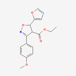 Ethyl 5-(furan-2-yl)-3-(4-methoxyphenyl)-4,5-dihydro-1,2-oxazole-4-carboxylate