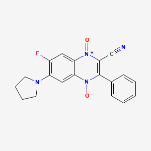 molecular formula C19H15FN4O2 B4334021 3-CYANO-6-FLUORO-2-PHENYL-7-(PYRROLIDIN-1-YL)QUINOXALINE-1,4-DIIUM-1,4-BIS(OLATE) 