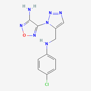 molecular formula C11H10ClN7O B4334056 N-{[1-(4-amino-1,2,5-oxadiazol-3-yl)-1H-1,2,3-triazol-5-yl]methyl}-N-(4-chlorophenyl)amine 