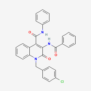 molecular formula C30H22ClN3O3 B4334065 3-BENZAMIDO-1-[(4-CHLOROPHENYL)METHYL]-2-OXO-N-PHENYL-1,2-DIHYDROQUINOLINE-4-CARBOXAMIDE 