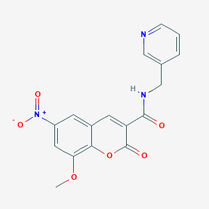 molecular formula C17H13N3O6 B4334072 8-METHOXY-6-NITRO-2-OXO-N-[(PYRIDIN-3-YL)METHYL]-2H-CHROMENE-3-CARBOXAMIDE 