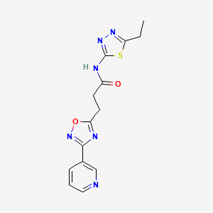 N-(5-ethyl-1,3,4-thiadiazol-2-yl)-3-[3-(pyridin-3-yl)-1,2,4-oxadiazol-5-yl]propanamide