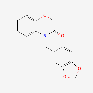 molecular formula C16H13NO4 B4334091 4-(1,3-benzodioxol-5-ylmethyl)-2H-1,4-benzoxazin-3(4H)-one 