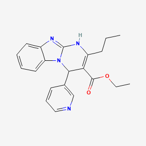 molecular formula C21H22N4O2 B4334113 ethyl 2-propyl-4-(3-pyridyl)-1,4-dihydropyrimido[1,2-a][1,3]benzimidazole-3-carboxylate 