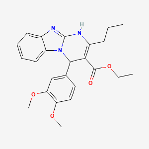 molecular formula C24H27N3O4 B4334123 ethyl 4-(3,4-dimethoxyphenyl)-2-propyl-1,4-dihydropyrimido[1,2-a]benzimidazole-3-carboxylate 