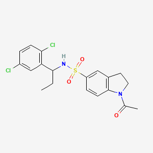 molecular formula C19H20Cl2N2O3S B4334164 1-acetyl-N-[1-(2,5-dichlorophenyl)propyl]-2,3-dihydro-1H-indole-5-sulfonamide 