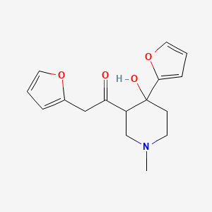 2-(2-furyl)-1-[4-(2-furyl)-4-hydroxy-1-methylpiperidin-3-yl]ethanone