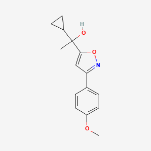 molecular formula C15H17NO3 B4334192 1-Cyclopropyl-1-[3-(4-methoxyphenyl)-1,2-oxazol-5-yl]ethanol 