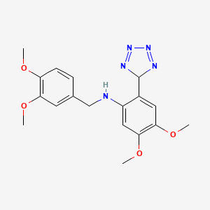 molecular formula C18H21N5O4 B4334200 (3,4-dimethoxybenzyl)[4,5-dimethoxy-2-(5H-tetrazol-5-yl)phenyl]amine 