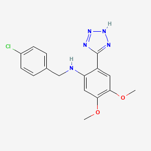 molecular formula C16H16ClN5O2 B4334207 N-(4-chlorobenzyl)-N-[4,5-dimethoxy-2-(1H-1,2,3,4-tetraazol-5-yl)phenyl]amine 