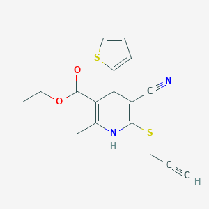 molecular formula C17H16N2O2S2 B433422 Ethyl 5-cyano-2-methyl-6-(2-propynylsulfanyl)-4-(2-thienyl)-1,4-dihydro-3-pyridinecarboxylate CAS No. 353464-13-8