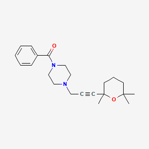 molecular formula C22H30N2O2 B4334226 1-BENZOYL-4-[3-(2,6,6-TRIMETHYLOXAN-2-YL)PROP-2-YN-1-YL]PIPERAZINE 