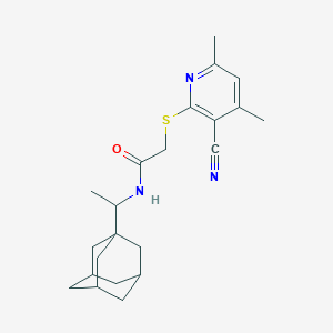 N-[1-(1-adamantyl)ethyl]-2-(3-cyano-4,6-dimethylpyridin-2-yl)sulfanylacetamide