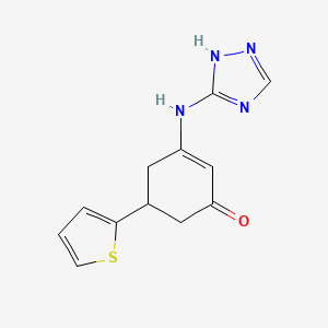 molecular formula C12H12N4OS B4334241 5-(2-thienyl)-3-(1H-1,2,4-triazol-5-ylamino)-2-cyclohexen-1-one 