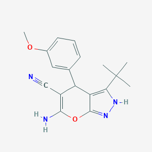 6-Amino-3-tert-butyl-4-(3-methoxyphenyl)-1,4-dihydropyrano[2,3-c]pyrazole-5-carbonitrile