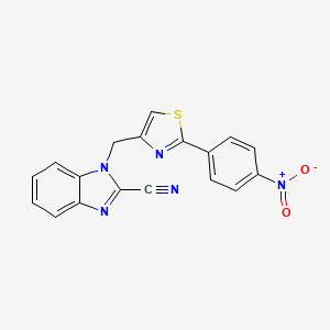 molecular formula C18H11N5O2S B4334257 1-{[2-(4-NITROPHENYL)-1,3-THIAZOL-4-YL]METHYL}-1H-1,3-BENZODIAZOLE-2-CARBONITRILE 