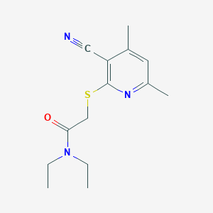 2-[(3-cyano-4,6-dimethyl-2-pyridinyl)sulfanyl]-N,N-diethylacetamide