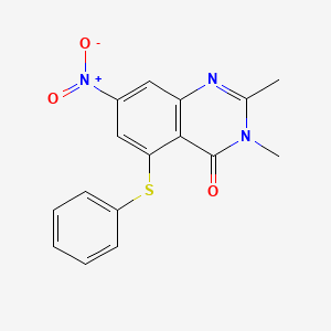 molecular formula C16H13N3O3S B4334332 2,3-DIMETHYL-7-NITRO-5-(PHENYLSULFANYL)-3,4-DIHYDROQUINAZOLIN-4-ONE 