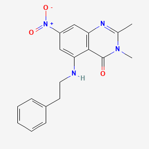 molecular formula C18H18N4O3 B4334360 2,3-DIMETHYL-7-NITRO-5-[(2-PHENYLETHYL)AMINO]-3,4-DIHYDROQUINAZOLIN-4-ONE 