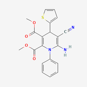 2,3-DIMETHYL 6-AMINO-5-CYANO-1-PHENYL-4-(THIOPHEN-2-YL)-1,4-DIHYDROPYRIDINE-2,3-DICARBOXYLATE