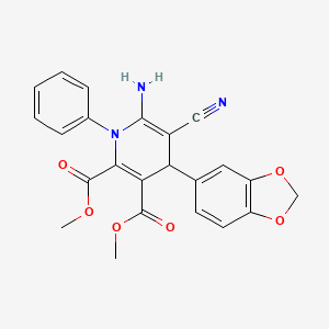 2,3-DIMETHYL 6-AMINO-4-(2H-1,3-BENZODIOXOL-5-YL)-5-CYANO-1-PHENYL-1,4-DIHYDROPYRIDINE-2,3-DICARBOXYLATE