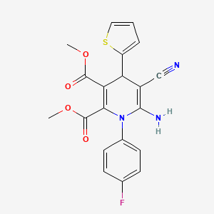 dimethyl 6-amino-5-cyano-1-(4-fluorophenyl)-4-(2-thienyl)-1,4-dihydropyridine-2,3-dicarboxylate