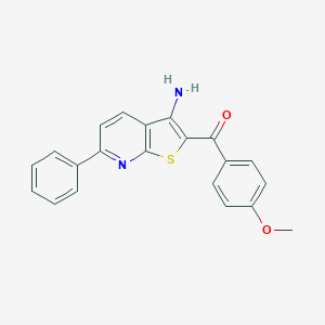 molecular formula C21H16N2O2S B433444 (3-Amino-6-phenylthieno[2,3-b]pyridin-2-yl)(4-methoxyphenyl)methanone CAS No. 316362-41-1