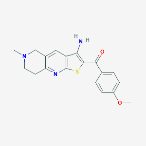 molecular formula C19H19N3O2S B433446 (3-Amino-6-methyl-5,6,7,8-tetrahydrothieno[2,3-b][1,6]naphthyridin-2-yl)(4-methoxyphenyl)methanone CAS No. 340817-44-9