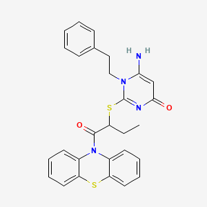 6-amino-2-{[1-(10H-phenothiazin-10-ylcarbonyl)propyl]thio}-1-(2-phenylethyl)pyrimidin-4(1H)-one
