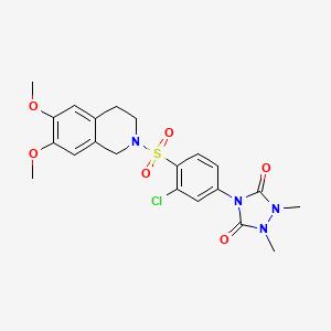 4-{3-chloro-4-[(6,7-dimethoxy-3,4-dihydroisoquinolin-2(1H)-yl)sulfonyl]phenyl}-1,2-dimethyl-1,2,4-triazolidine-3,5-dione
