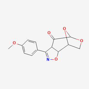 molecular formula C14H13NO5 B4334529 5-(4-methoxyphenyl)-3,9,11-trioxa-4-azatricyclo[6.2.1.0~2,6~]undec-4-en-7-one 