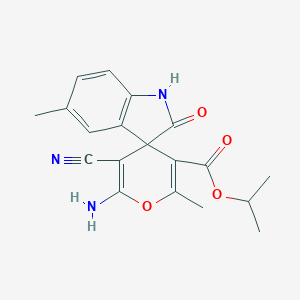 propan-2-yl 6'-amino-5'-cyano-2',5-dimethyl-2-oxospiro[1H-indole-3,4'-pyran]-3'-carboxylate