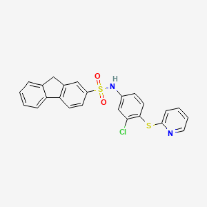 molecular formula C24H17ClN2O2S2 B4334553 N-[3-chloro-4-(pyridin-2-ylthio)phenyl]-9H-fluorene-2-sulfonamide 