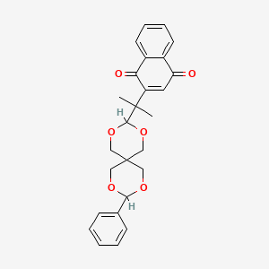 molecular formula C26H26O6 B4334564 2-[1-methyl-1-(9-phenyl-2,4,8,10-tetraoxaspiro[5.5]undec-3-yl)ethyl]naphthoquinone 