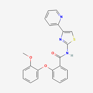 2-(2-methoxyphenoxy)-N-[4-(pyridin-2-yl)-1,3-thiazol-2-yl]benzamide