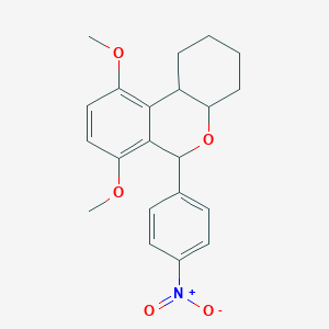 molecular formula C21H23NO5 B4334614 7,10-dimethoxy-6-(4-nitrophenyl)-2,3,4,4a,6,10b-hexahydro-1H-benzo[c]chromene 