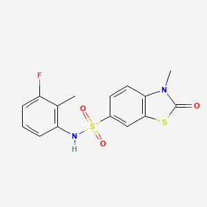 molecular formula C15H13FN2O3S2 B4334625 N-(3-fluoro-2-methylphenyl)-3-methyl-2-oxo-2,3-dihydro-1,3-benzothiazole-6-sulfonamide 