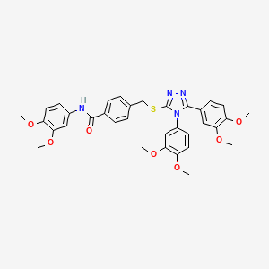 molecular formula C34H34N4O7S B4334626 4-({[4,5-bis(3,4-dimethoxyphenyl)-4H-1,2,4-triazol-3-yl]sulfanyl}methyl)-N-(3,4-dimethoxyphenyl)benzamide 